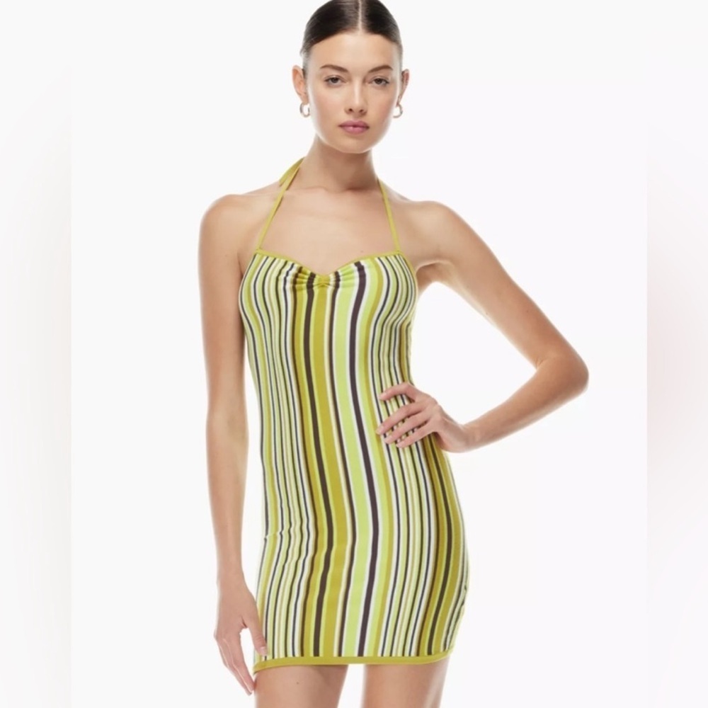 ARITZIA SUNDAY BEST JETT DRESS GREEN BROWN YELLOW SIZE LARGE